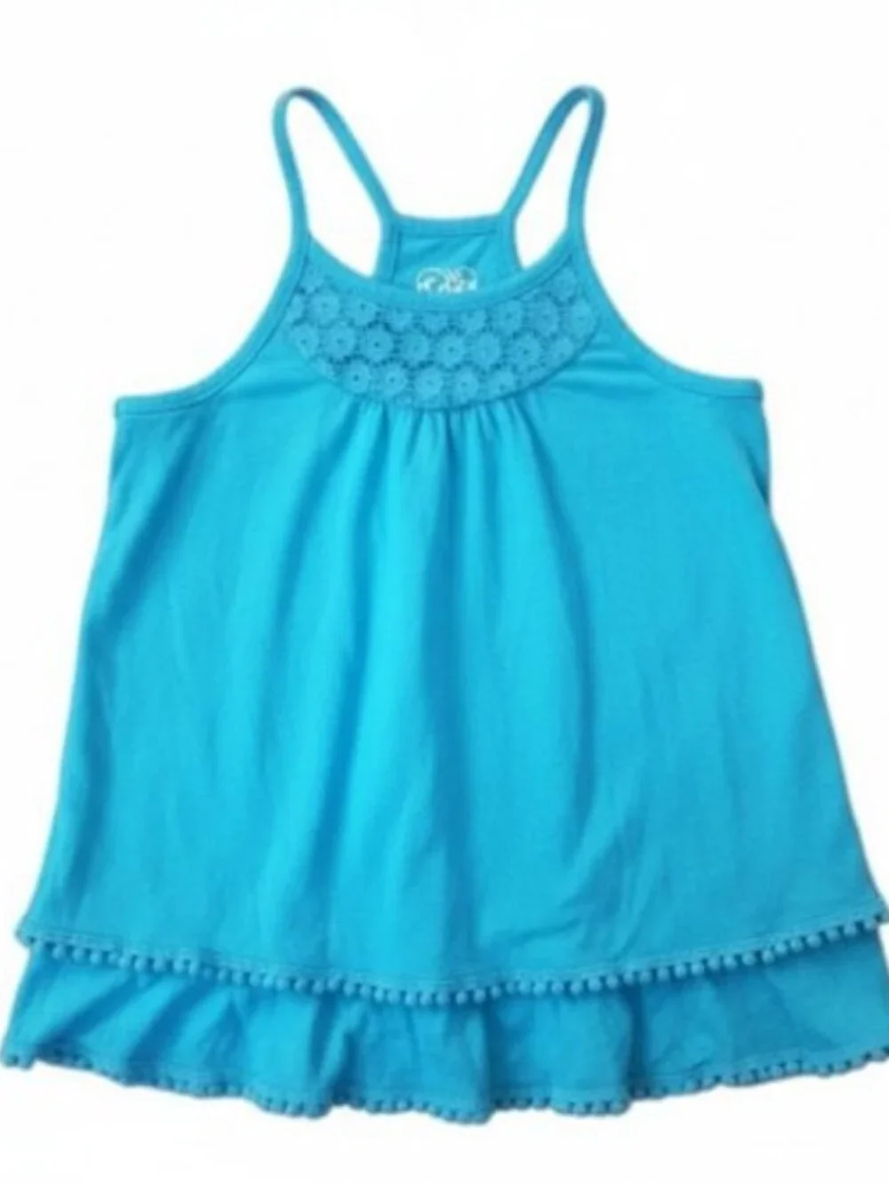 JUSTICE Turquoise Blue Racer Back Tank Top Girls Size 7